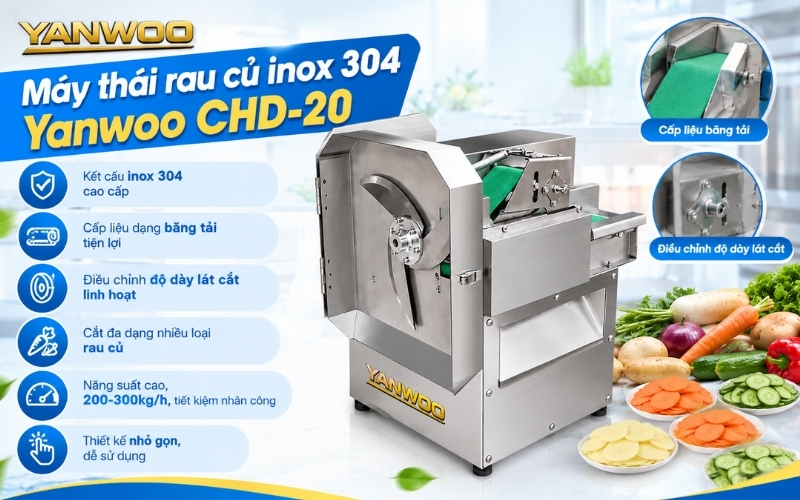 Máy thái rau củ đa năng inox 304 Yanwoo CHD-20 